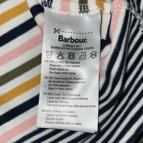 Barbour Patterson Striped Cotton Tank Dress Striped with Belt Size 8 - Picture 9 of 12